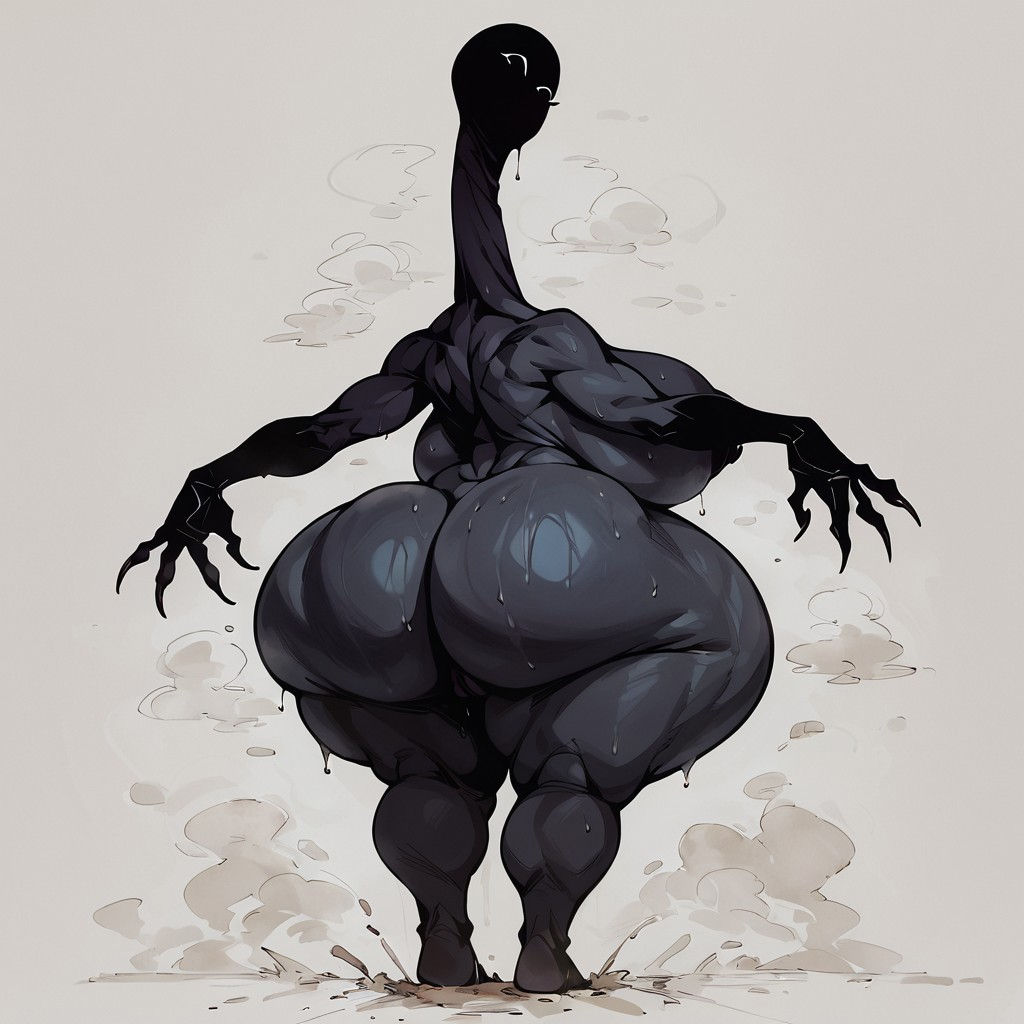 1girls 1monster ai_generated ass ass_focus big_ass big_breasts big_butt black_body black_face brax_(artist) civitai faceless faceless_female hips huge_breasts humanoid_monster long_neck mandela_catalogue monster monster_girl mouthless n_(mandela_catalogue) nightmare_waifu noseless shadow shadow_face shortstack smaller_female stable_diffusion sweat sweaty tagme wide_hips