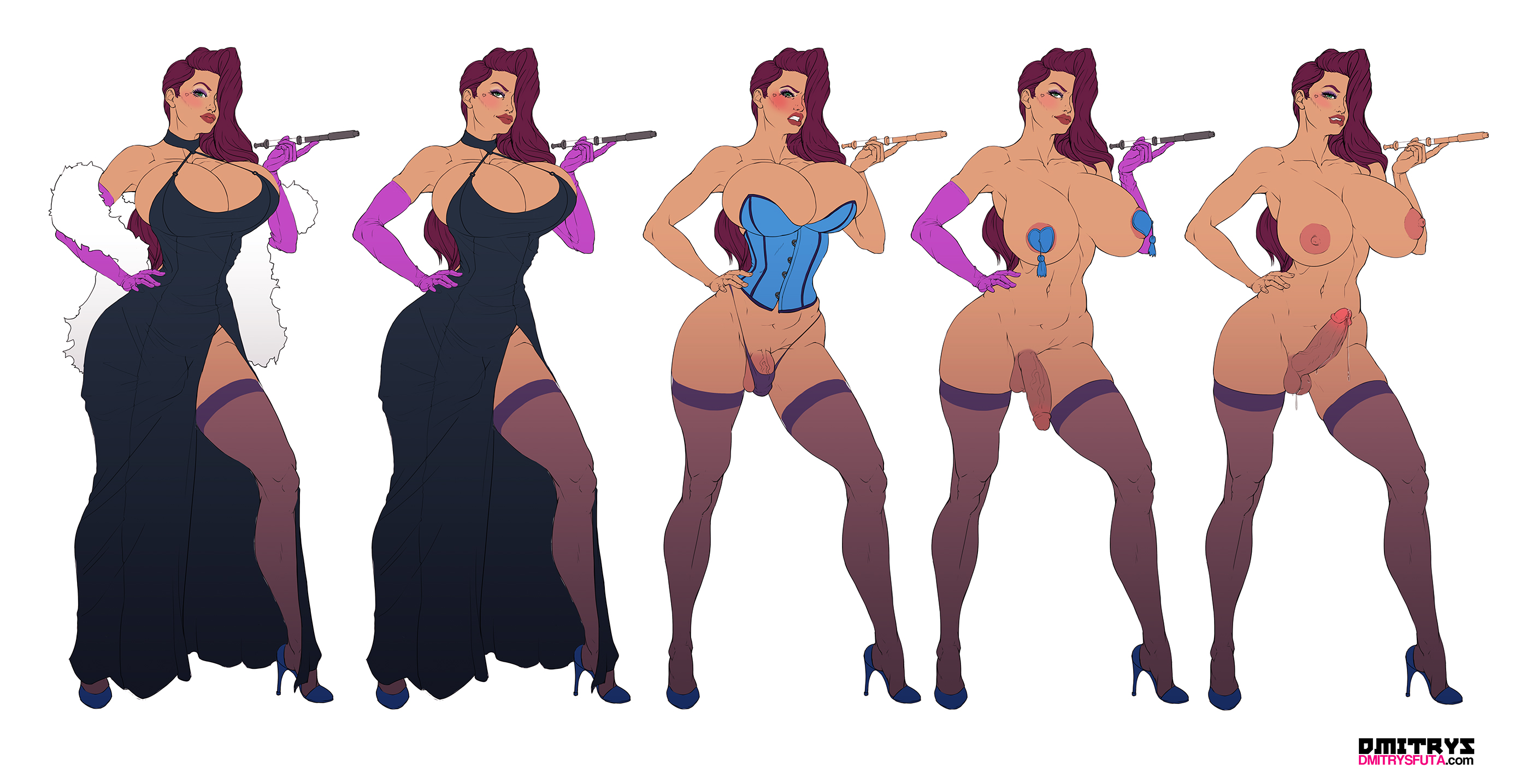 1futa, breasts, bulge, busty, cameltail, dark penis, dmitrys, erection, flaccid, futanari, intersex, penis, solo futa, thick lips, uncensored