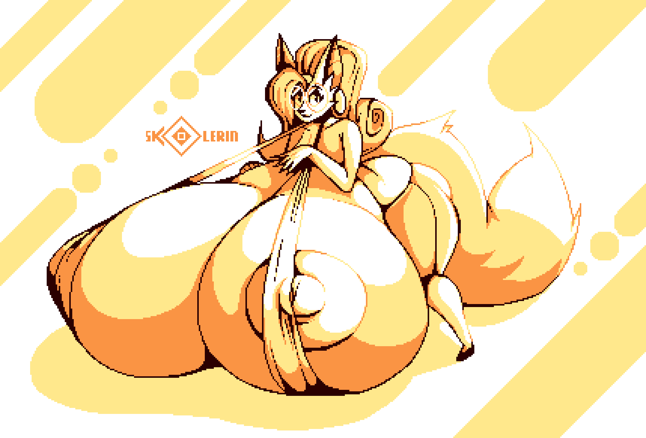 furry gigantic_breasts nipples_visible_through_clothing pixel_art skolerin virginia_(pebthedrabold)