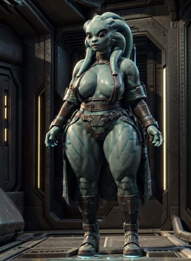 ai_generated alien alien_girl alien_humanoid aquatic barely_clothed barely_covered belt big_breasts big_eyes big_thighs black_eyes black_sclera blue_body blue_skin boots bottom_heavy bottom_heavy_female breasts brown_boots brown_clothing cleavage disney female female_focus female_humanoid female_only full_body futuristic hips humanoid indoors inside leather leather_clothing magnumdawn markings nautolan no_irises oc original_character science_fiction skimpy skimpy_clothes skimpy_outfit solo solo_female solo_focus standing star_wars star_wars:_the_old_republic teal_body teal_skin tentacle tentacle_hair thick_thighs thighs thunder_thighs wide_hips wide_thighs