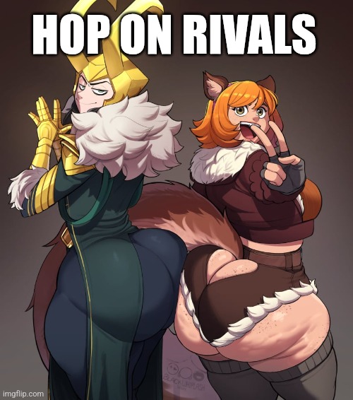 1femboy 1girl1boy 1girls 2d blackwhiplash booty_shorts cellulite femboy fingerless_gloves freckles freckles_on_ass fully_clothed giant_ass ginger_hair loki_(marvel) marvel marvel_rivals meme squirrel_ears squirrel_girl_(marvel) squirrel_girl_(marvel_rivals) squirrel_humanoid squirrel_tail tail thick_ass thick_legs thick_thighs thighhighs tight_clothing