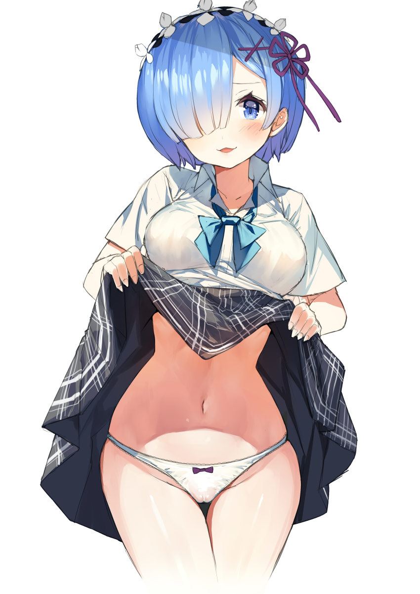 female, gaou, re:zero kara hajimeru isekai seikatsu, rem (re:zero), showing panties, tagme