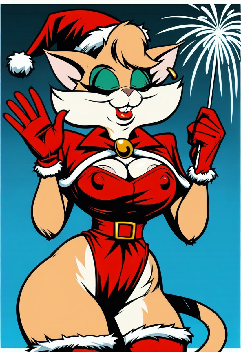 ai_generated catgirl christmas fantomcat female female_only furry tabitha_wildcat xmas