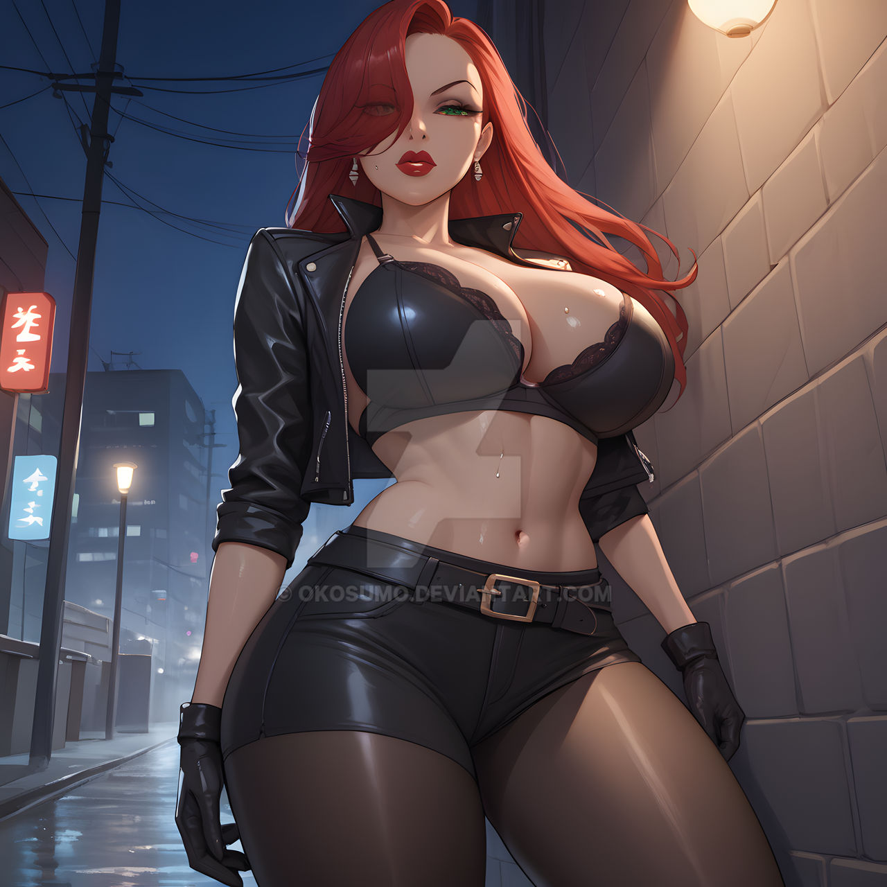 1girls, ai generated, ass, big breasts, breasts, cleavage, curvaceous, curvaceous body, curves, curvy, curvy body, curvy female, curvy figure, deviantart, exposed breasts, female, female only, green eyes, hourglass figure, inner sideboob, jessica rabbit, light skin, light-skinned female, okosumo, red hair, sideboob, solo, solo female, thick thighs, voluptuous, voluptuous female, watermark, who framed roger rabbit