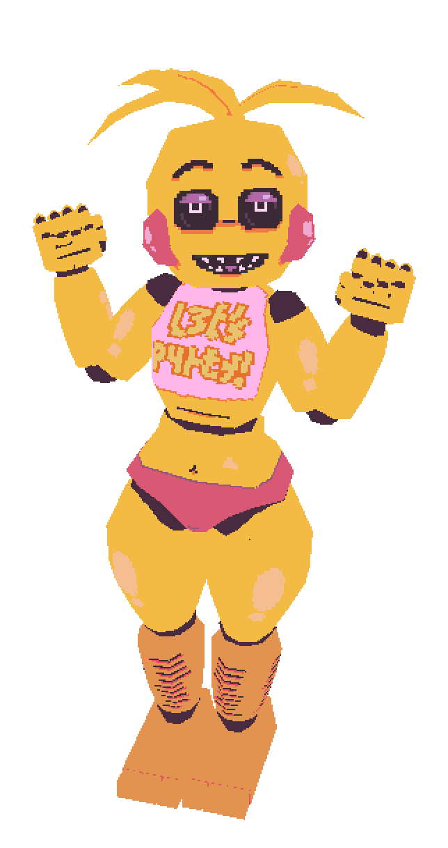 3d_(artwork) animatronic female female_focus five_nights_at_freddy&#039;s five_nights_at_freddy&#039;s_2 hand_gesture looking_at_viewer low_poly panties posing potatodoodles toy_chica_(fnaf) toy_chica_(love_taste) transparent_background