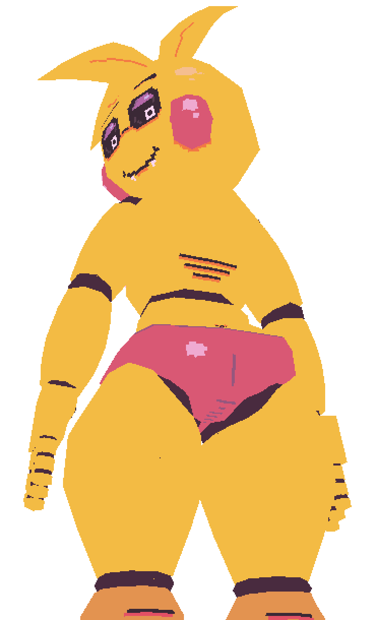 3d_(artwork) animatronic ass ass_focus back_view female female_focus five_nights_at_freddy's five_nights_at_freddy's_2 looking_back low_poly panties potatodoodles smiling toy_chica_(fnaf) toy_chica_(love_taste) transparent_background