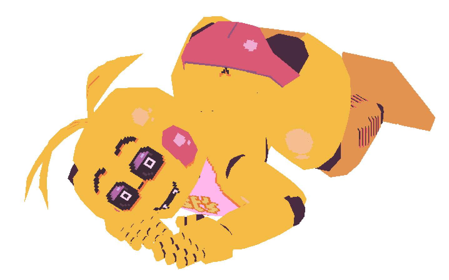 3d_(artwork) animatronic ass_up female female_focus five_nights_at_freddy&#039;s five_nights_at_freddy&#039;s_2 laying_down low_poly panties potatodoodles ps1_artstyle toy_chica_(fnaf) toy_chica_(love_taste) transparent_background