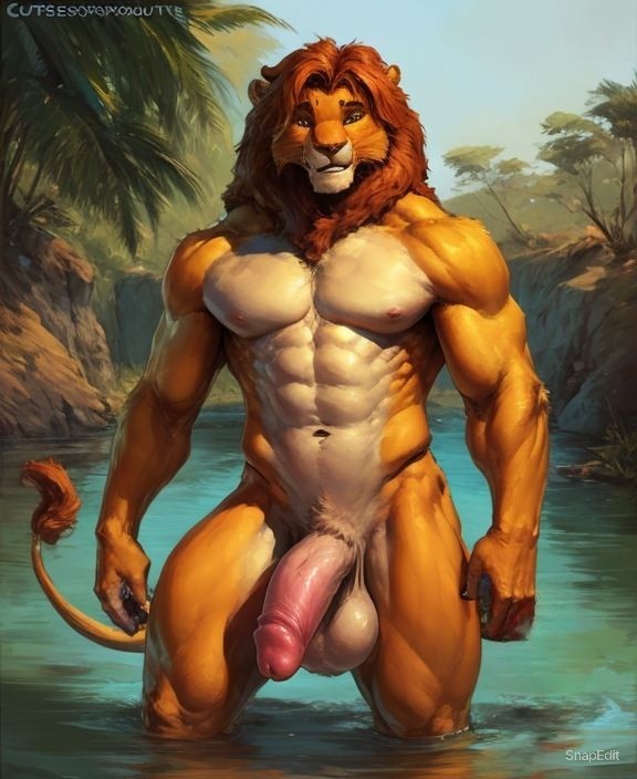 african african_male ai_generated cutesexyrobutts_(style) furry furry_male lion male_focus male_only simba simba_(the_lion_king) solo_male the_lion_king