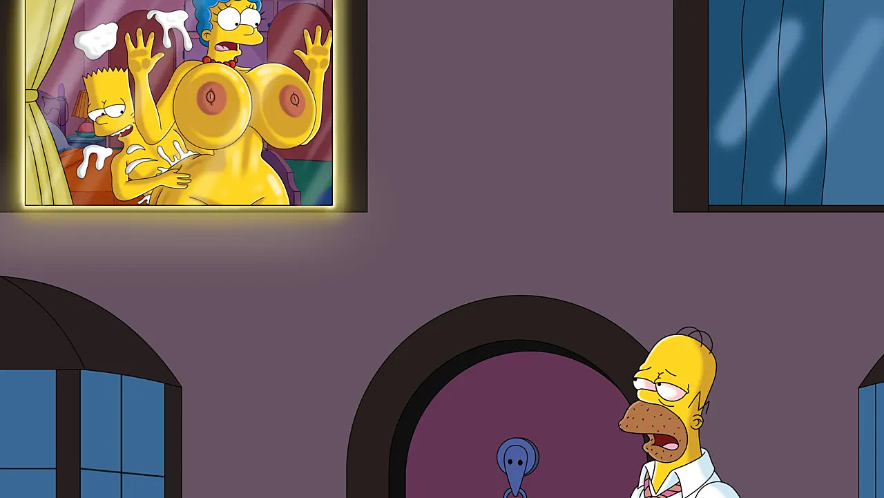 age difference, ahe gao, bart simpson, blue hair, bouncing breasts, breast press, breasts bigger than head, breasts out, cuckold, cuckolding, cum on body, father, fetish, homer simpson, incest, marge simpson, mature female, mother, mother and son, nipple bulge, nipples, orgasm face, simpsons, small dom big sub, smaller male, the simpsons, yellow body, yellow skin