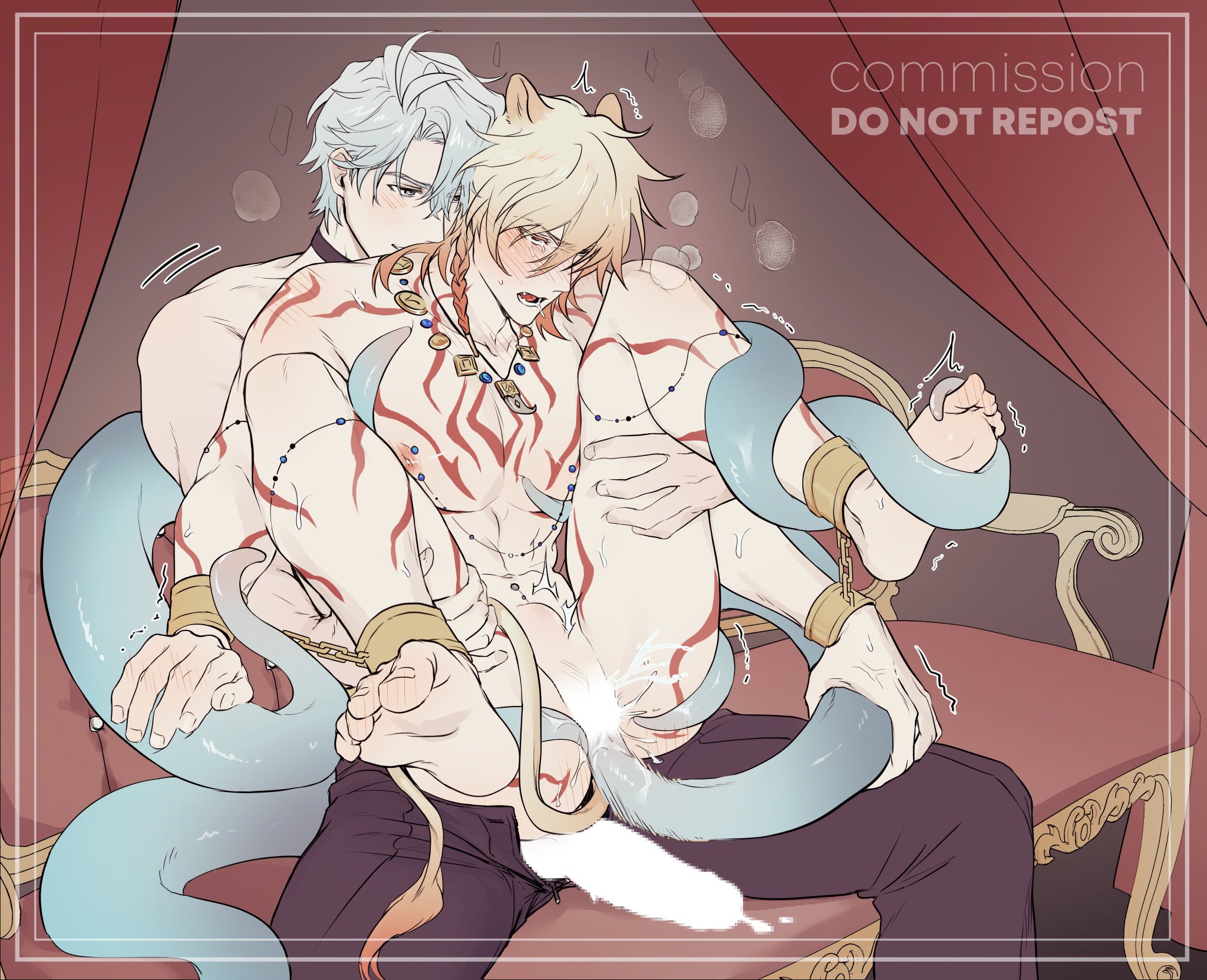 2boys, cuntboy, gay, honkai: star rail, male, male only, mydei (honkai: star rail), phaidei (honkai: star rail), phainon (honkai: star rail), tentacle, vaginal sex, yaoi