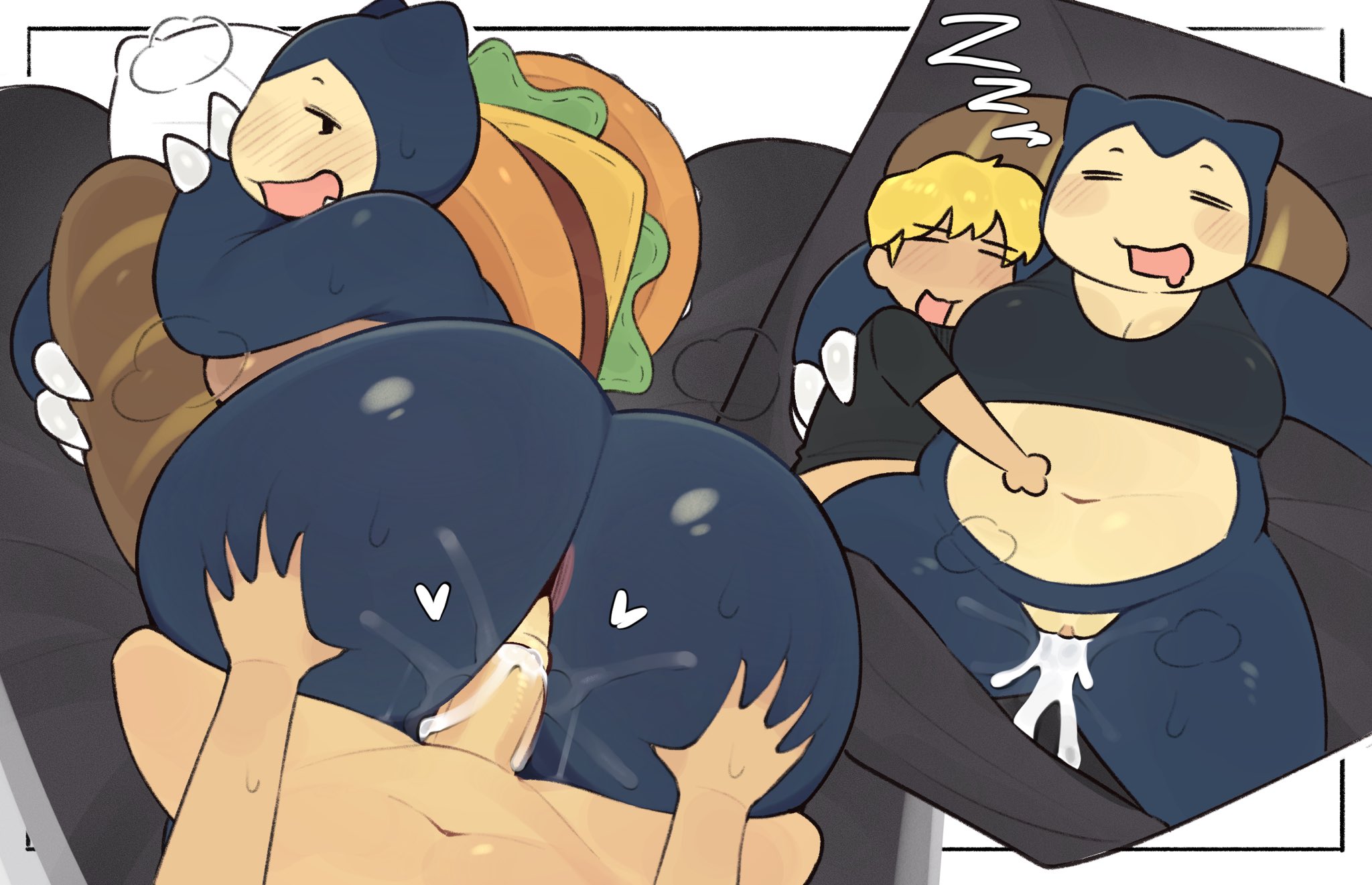 1boy, 1girls, 2026, 2d, after sex, anthro, ass, big ass, blue body, bodily fluids, bottomless, bottomless female, chubby, chubby female, cock, cum, cum in pussy, cum inside, dick, female, generation 1 pokemon, hi res, human, human on anthro, human on pokemon, light skin, light-skinned male, male, nintendo, penetration, penis, penis in pussy, pokemon, pokemon (species), pokephilia, pussy, sex, snorlax, straight, svkhaiminh, vagina, vaginal penetration