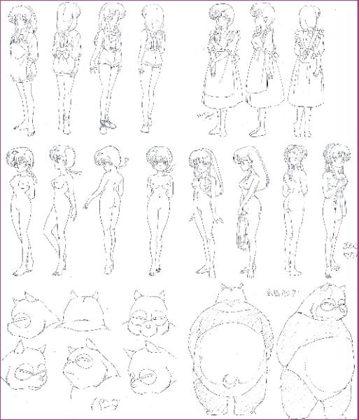 akane_tendo genma_saotome kasumi_tendo official_art panda ranma-chan ranma_1/2 ranma_saotome rough_sketch rule_63 sketch storyboard