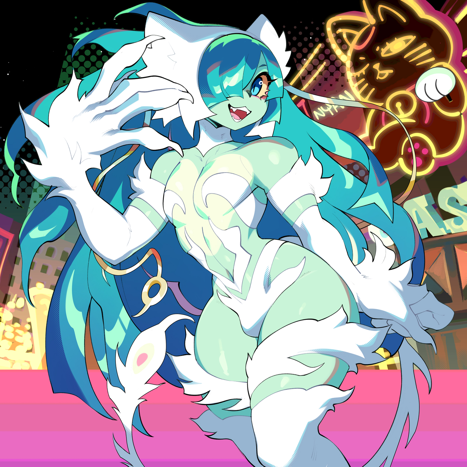 blue hair, bulge, bulge through clothing, cat boy, cat humanoid, catboy, cosplay, cosplaying as character, darkstalkers, eye covering bang, felicia (darkstalkers), felicia (darkstalkers) (cosplay), femboy, femboy focus, femboy only, furry, furry male, furry only, kittbetelgeuse, thigh highs, thighhighs, twink, velo (kittbetelgeuse)