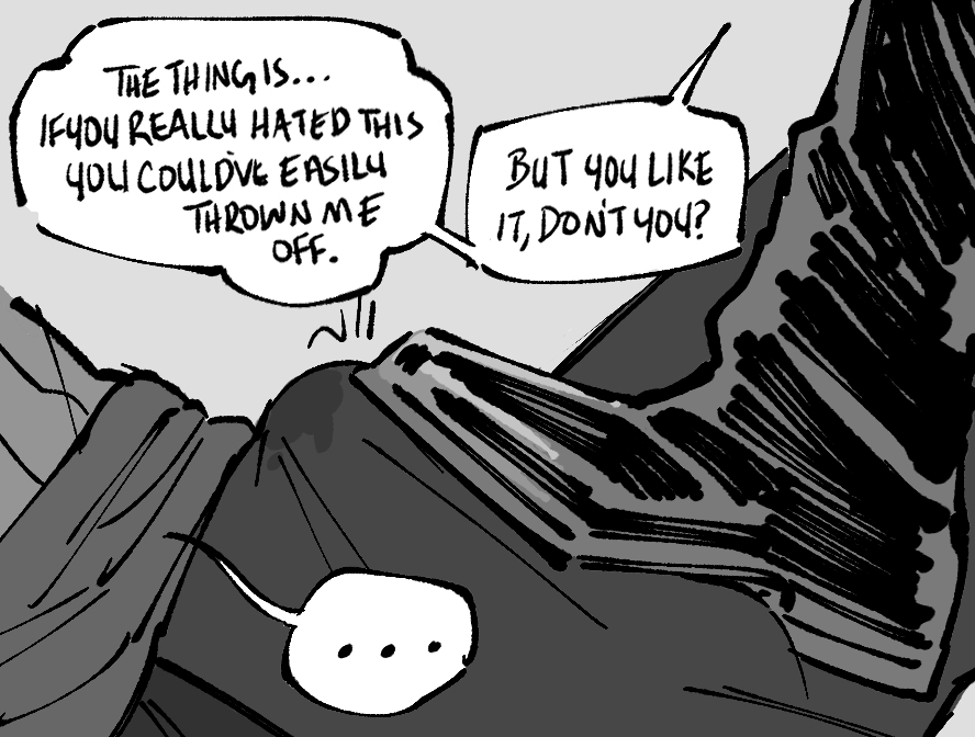 ..., 2boys, 2d, 2d (artwork), 2d artwork, 2male, 2males, 2man, 2men, bulge, bulge through clothing, bulge under clothes, chest scar, clothed, clothed male, colorless, english, english commentary, english dialogue, english language, english text, fully clothed, fully clothed male, gay, gay male, grayscale, homo, homoerotic, homosexual, homosexual male, leaking precum, male, male only, one piece, precum, precum through clothing, roronoa zoro, sanji, sanji (one piece), sinkurteeth, tagme, uncolored, vinsmoke sanji, zoro (one piece)