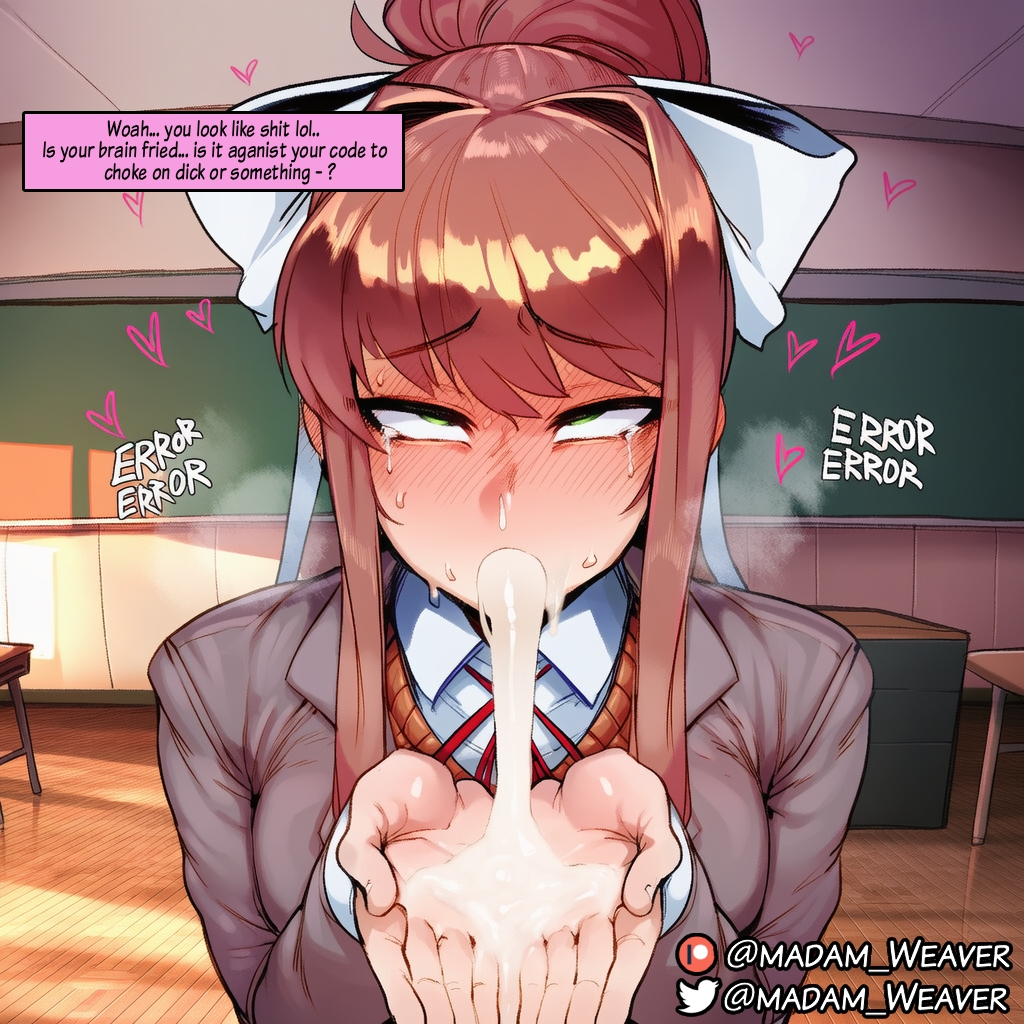 ai generated, anal, blowjob, caption, comic, comic page, cum, cum in ass, cum in mouth, cum in pussy, cum inside, doki doki literature club, futa on female, futanari, image set, madamweaver, mind break, monika (doki doki literature club), natsuki (doki doki literature club), rape, tagme