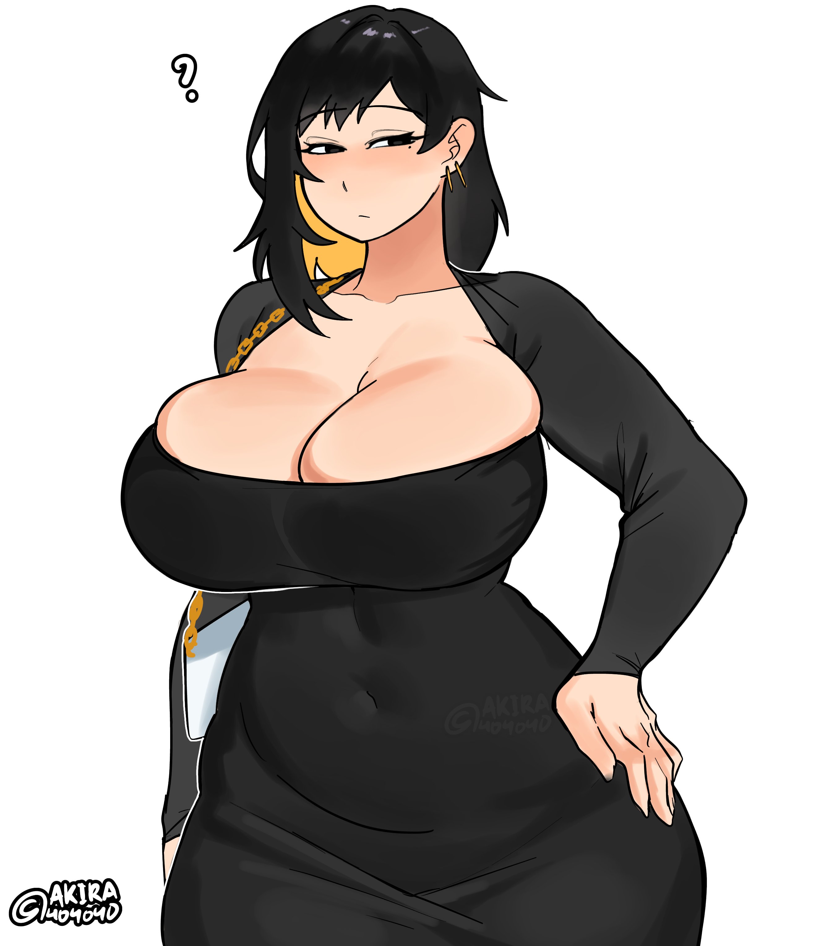 1girls, akira404040, arbiter (project moon), binah, black hair, breasts, chubby, chubby female, cleavage, dress, fat, female, female only, hag, hot, hot female, huge breasts, human, large breasts, library of ruina, limbus company, lobotomy corporation, older female, project moon, revealing clothes, slightly chubby, solo, solo female, tight clothing, two-tone hair, voluptuous, yellow hair