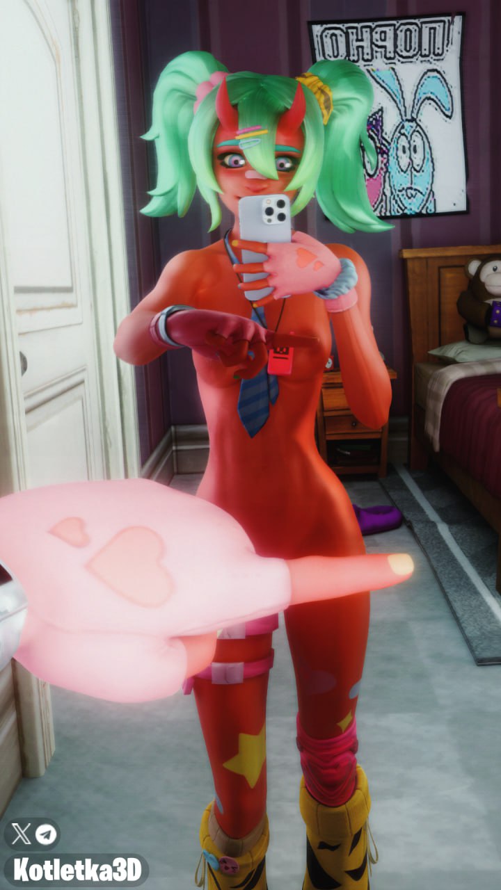 1girls, 3d, 3d (artwork), areolae, bedroom, blender, breasts, completely nude, demon, demon girl, demon horns, female, female only, fortnite, fortnite: battle royale, hourglass figure, kotletka3d, mirror, mirror selfie, nemia (fortnite), nude, nude female, one finger selfie challenge, oni, oni female, oni horns, tagme, twintails