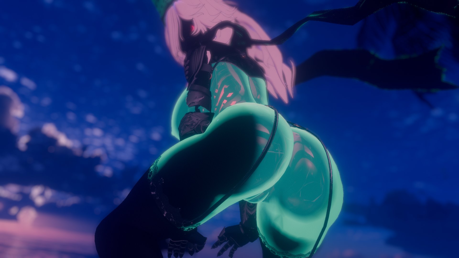 1girls, 1x1x1x1 (forsaken), 3d, ass, ass focus, beach, betrayed 1x1x1x1, big breasts, breasts, female, female only, forsaken (roblox), humanoid, roblox, roblox game, robloxian, rule 63, silver2299, sunset, tagme, visible skeleton, vrchat