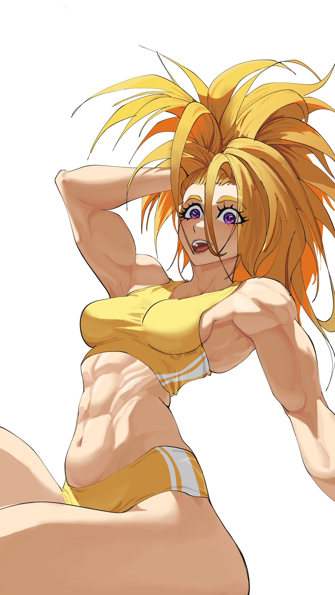 1girls, abs, argentumhominem, bare arms, bare legs, bare shoulders, bare thighs, big breasts, breasts, captain mizuki, clothed, clothing, color, female, female focus, female only, fit female, hi res, large breasts, light skin, light-skinned female, long hair, muscles, muscular, muscular female, one-punch man, orange hair, solo, solo female, tagme, thick thighs