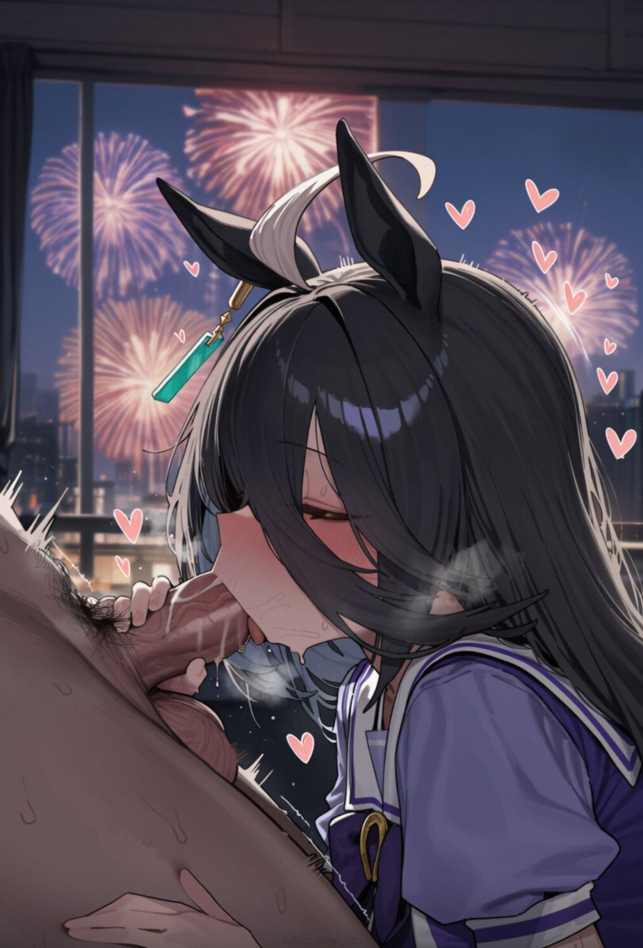 1boy, 1girls, ai generated, animal ears, anthropomorphization, cock hungry, dark skin, dark-skinned male, eyes, female, hair, interracial, legs, light skin, light-skinned female, manhattan cafe (umamusume), skin, tagme, umamusume, umamusume pretty derby
