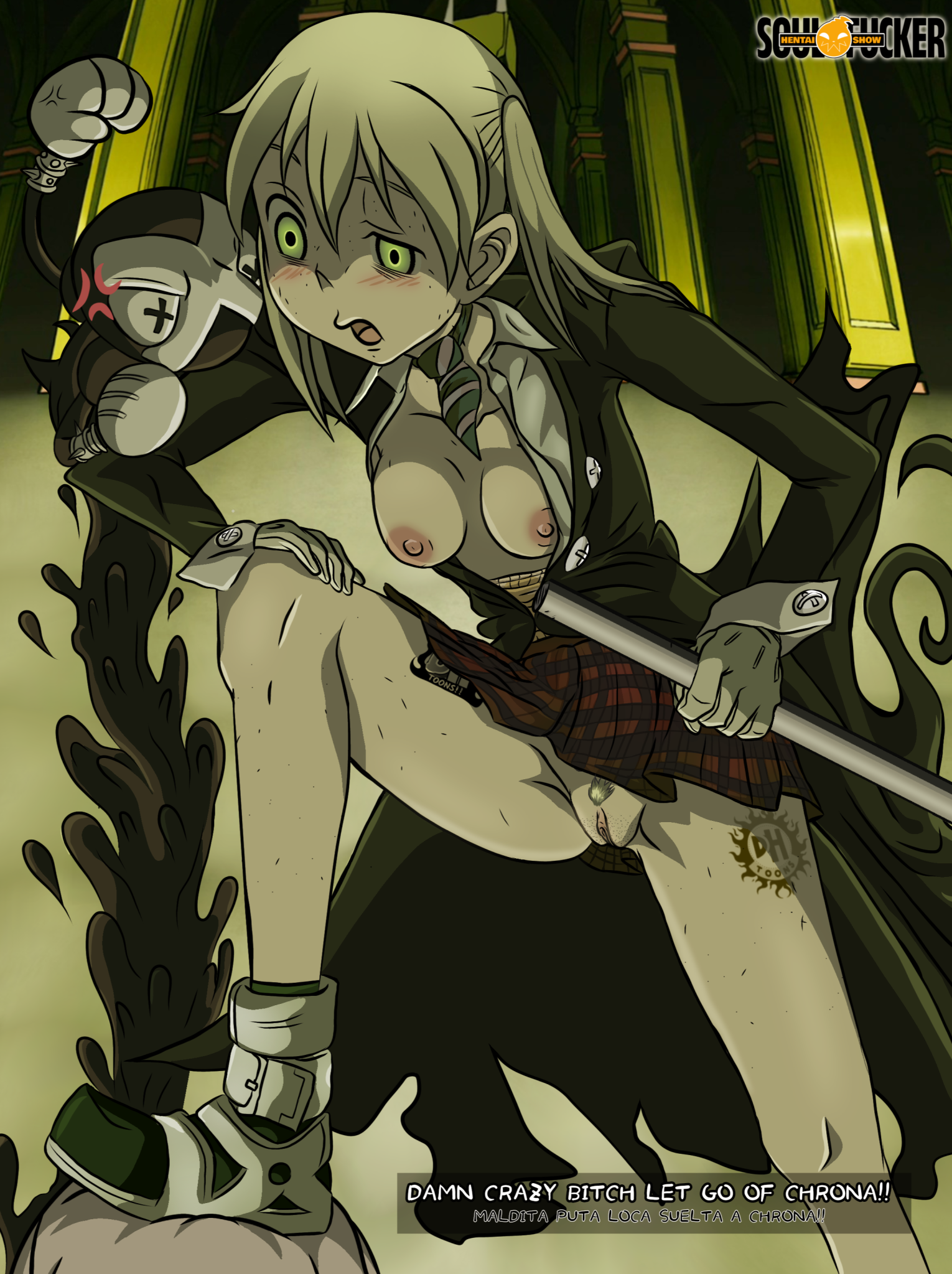 crona (soul eater), distritohentai, maka albarn, no bra, no panties, soul eater, soul fucker
