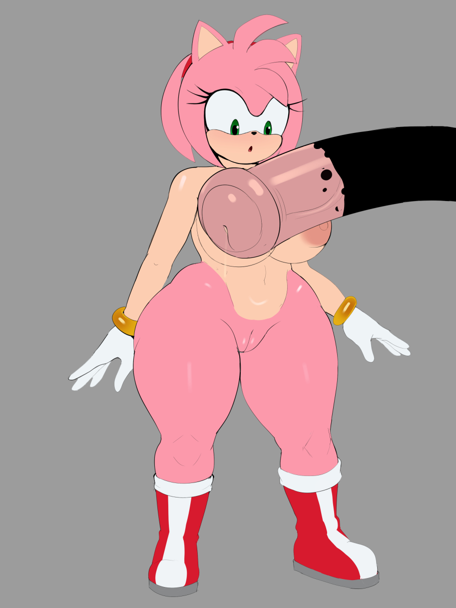 1girls, admiring penis, amy rose, female, furry, furry female, g3mma, horse, horsecock, male, nude, penis, sonic (series), tagme, zoophilia