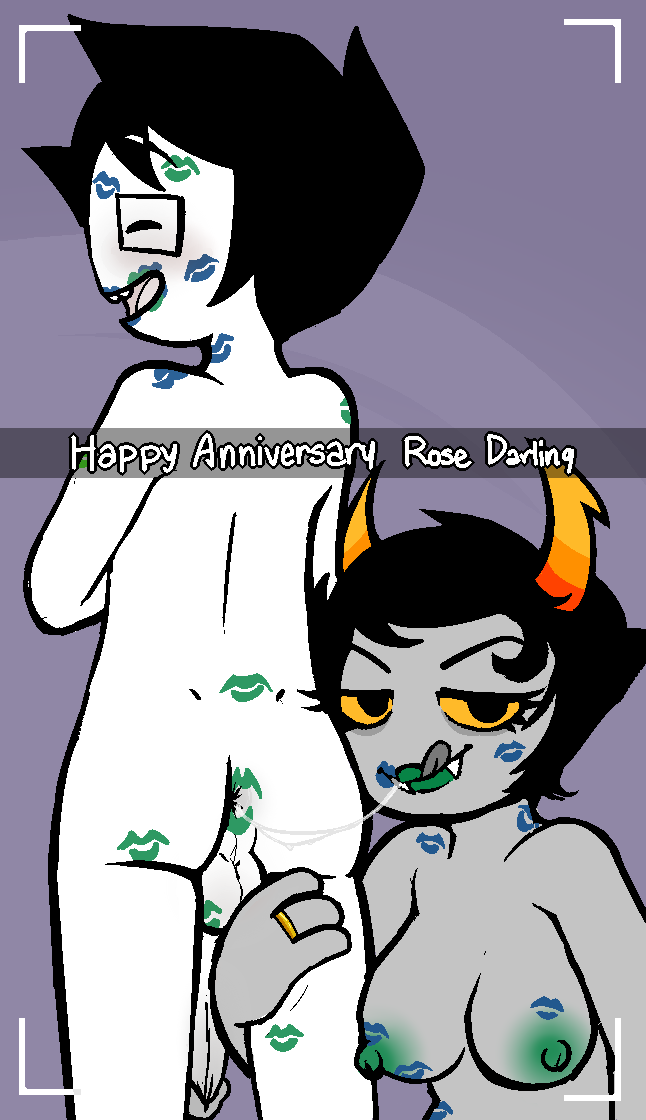 cheating, cheating wife, cuckquean, homestuck, homestuck troll, john egbert, kanaya maryam, lesbian with male, lipstick mark, lipstick on anus, male, netorare, ntr, recording, rimming, rimming male, saliva trail, snapchat, strilalonder, strilonder, tagme