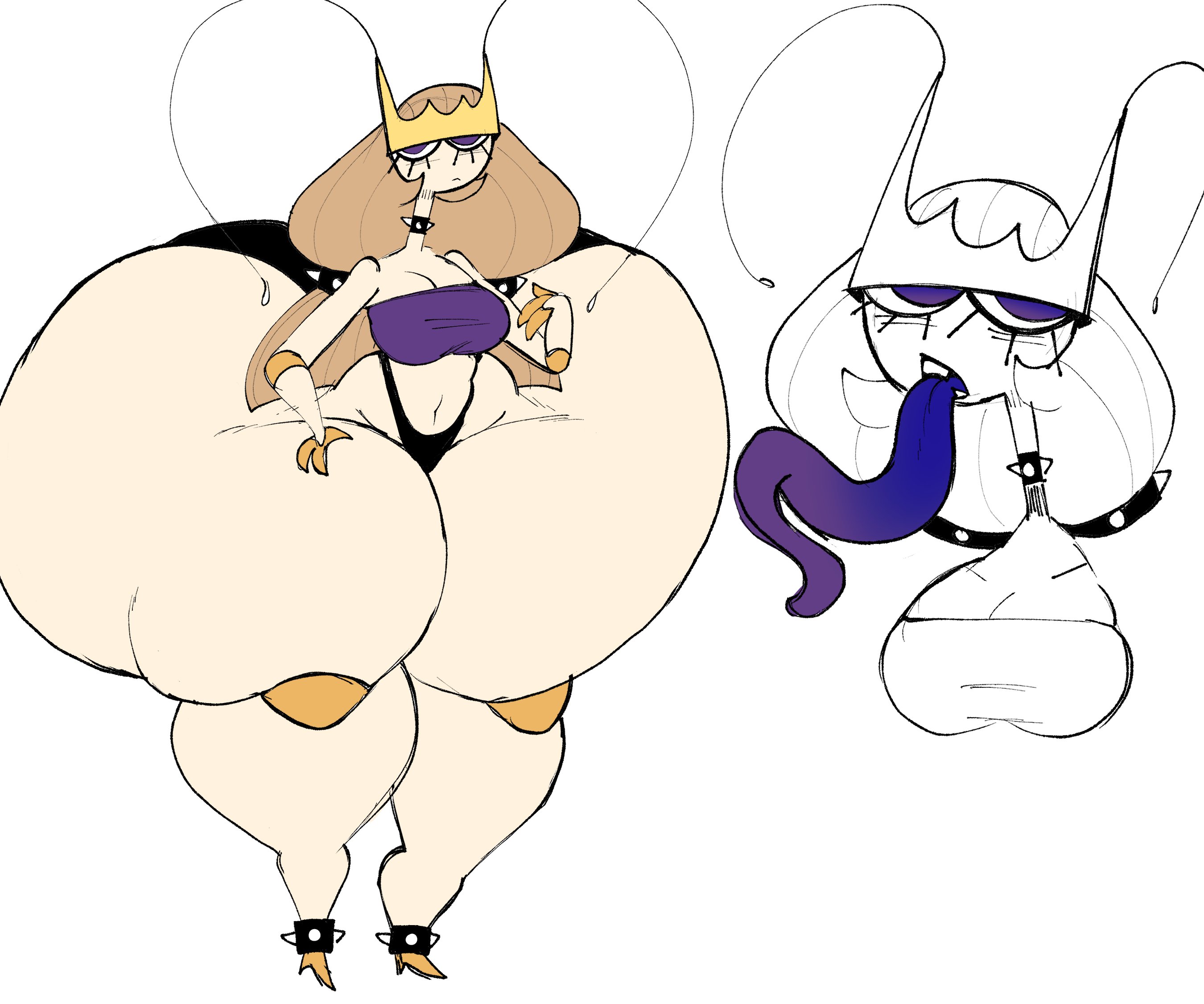 2d, 2d (artwork), anthro, ass, big ass, big breasts, breasts, bubble ass, bubble butt, cleavage, dork boi, female, huge ass, huge breasts, hyper ass, lewd dorky, lilith (dorky), long tongue, pheromosa, pokemon, pokemon (species), thick thighs, wide hips