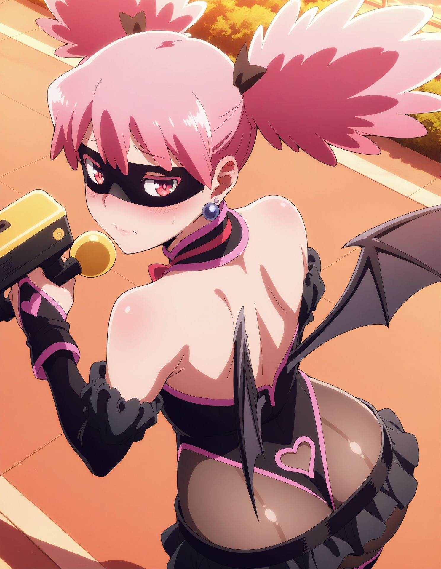1girls, ai assisted, ai generated, female, female only, haneyama kazuho, hero outfit, hkdpickles, kazuho haneyama, light skin, light-skinned female, looking back, mask, my hero academia, pale skin, pale-skinned female, pink hair, pop step, thick thighs, thighs, twintails, vigilante: my hero academia illegals, wide hips, wide thighs