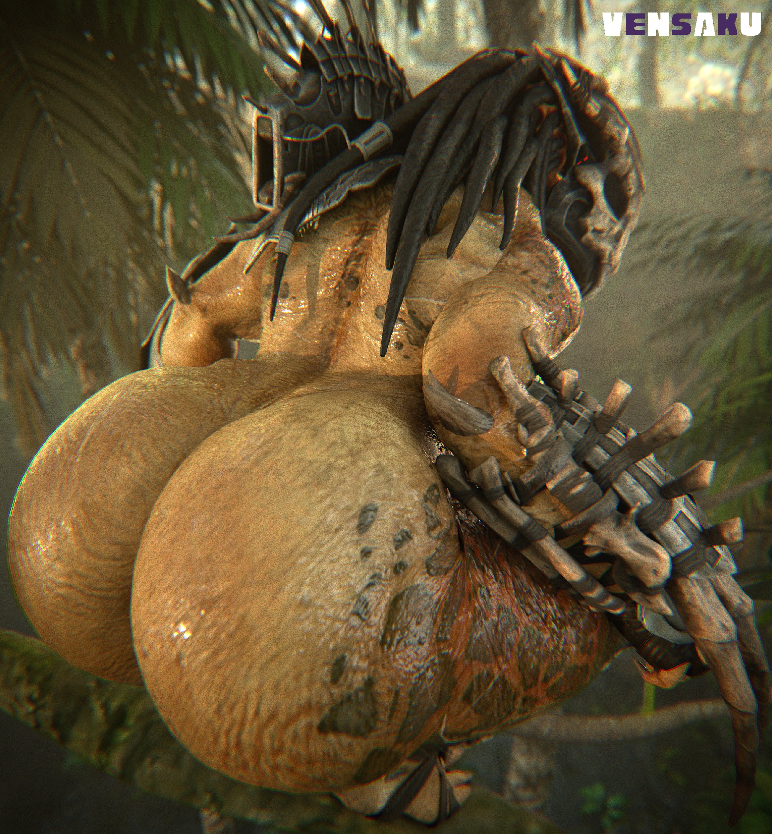 1girls, 3d, big ass, dat ass, female yautja, huge ass, predator (franchise), vensaku, yautja