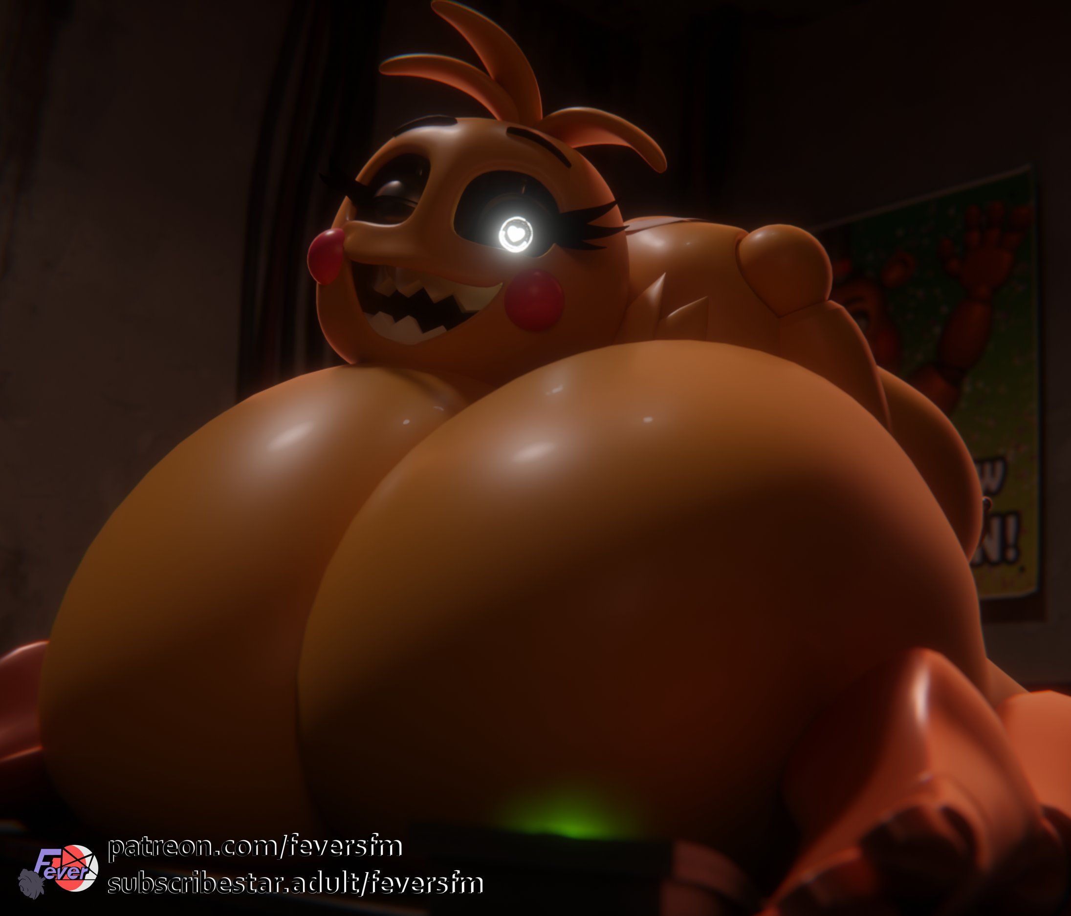 1girls, 3d, ass, ass focus, backboob, bib, big ass, big breasts, breasts, chica (fnaf), detachable head, digital media, female, feversfm, five nights at freddy's, fnaf, from behind, from behind position, furry, headless, huge ass, huge breasts, looking at viewer, robot, robot anthro, robot girl, sitting, sitting down, solo, solo female, still alive, toy chica (fnaf), toy chica (love taste), voluptuous, voluptuous female