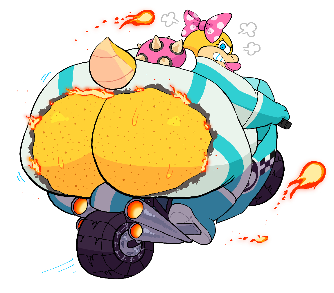 1girls, ass, bbw, blue eyes, bubble butt, butt crack, female, female focus, female only, fire, fireball, freckles, freckles on ass, hair ribbon, haveachunkyday, hips, hyper, hyper ass, koopaling, large ass, lips, looking back, mario (series), mario kart, motorcycle, motorcycle suit, nintendo, super mario bros., thick thighs, thighs, wardrobe malfunction, wendy o. koopa, wide hips