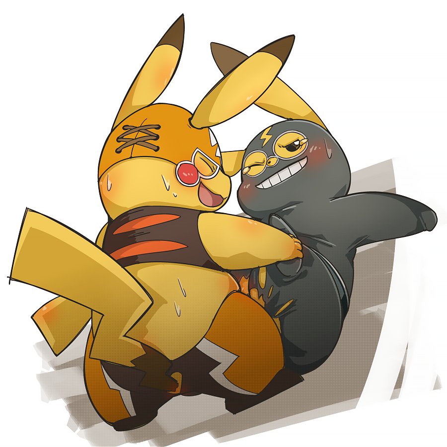 blush cosplay_pikachu duo feral male mammal mouse nintendo open_mouth penetration pikachu pikachu_libre pokemon rodent sex sweat video_games yaoi yatosuke