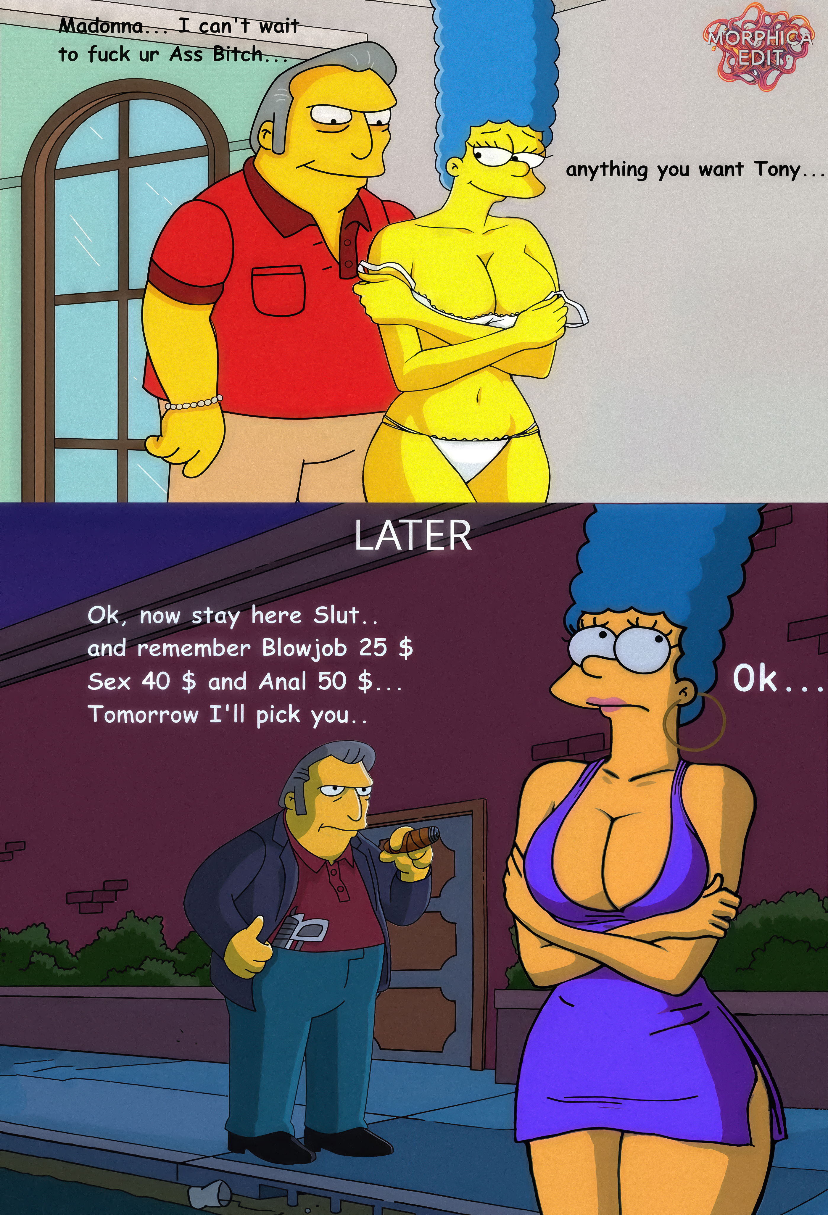 edit, fat tony, forced prostitution, marge simpson, prostitute, prostitution, the simpsons