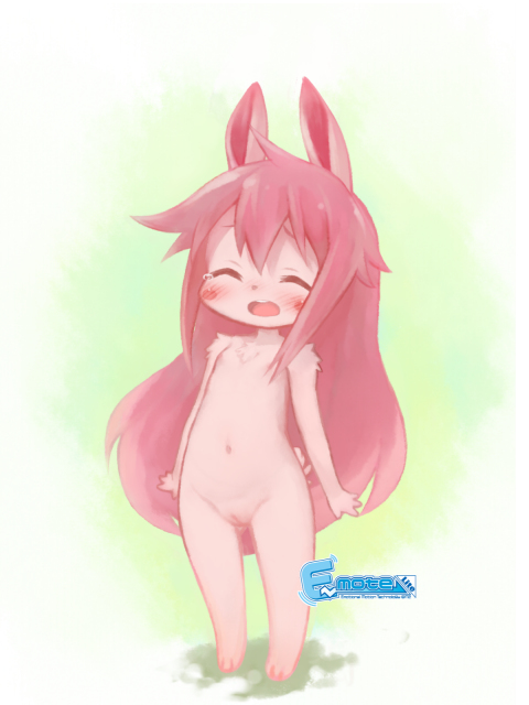 cotora cute fur hair lagomorph long_hair mammal open_mouth pink_fur pink_hair rabbit young