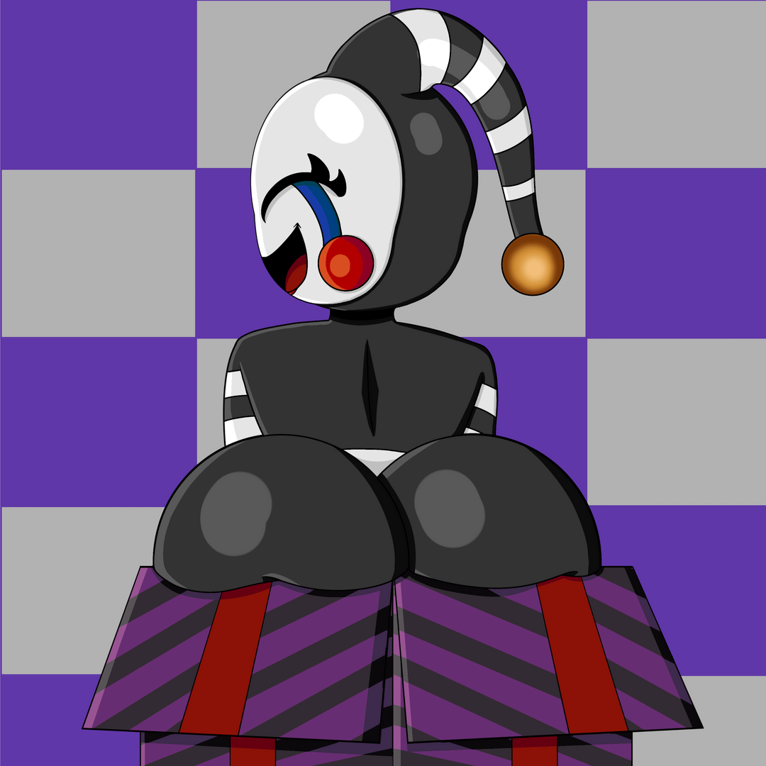 1girls animatronic ass ass back_view bell big_ass big_butt black_and_white_body boobnart checkered_background closed_eyes eyelashes female female_focus five_nights_at_freddy's five_nights_at_freddy's_6 fnaf freddy_fazbear's_pizzeria_simulator huge_ass huge_butt humanoid marionette_(fnaf) mask music_box presenting presenting_ass presenting_butt puppet_(fnaf) red_cheeks scottgames security_puppet_(fnaf) self_upload shiny shiny_ass shiny_body shiny_butt shiny_skin simple_background smile smiling smiling_at_viewer tongue