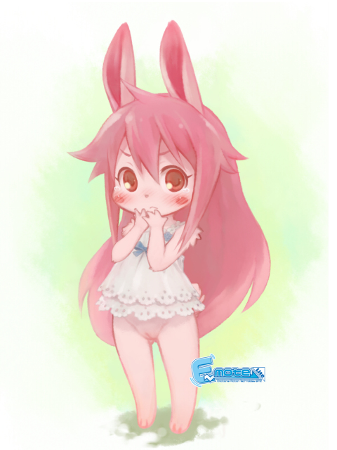 cotora cute fur hair lagomorph long_hair mammal open_mouth pink_fur pink_hair rabbit young