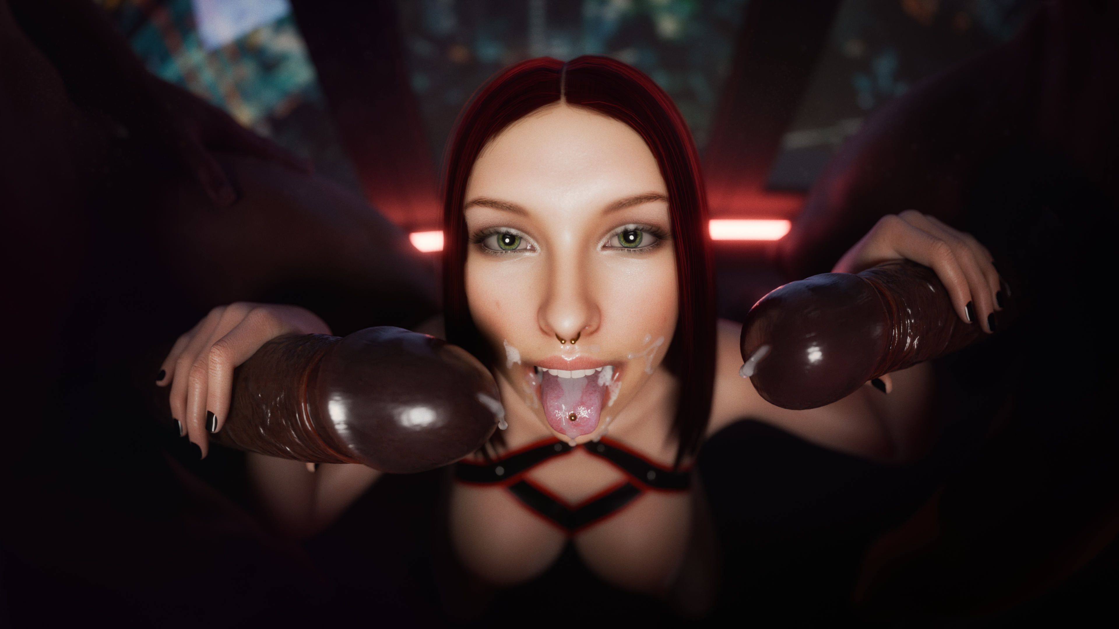1girls, 3d, avengers, black widow (marvel), dark skin, dark-skinned male, eyelashes, female, interracial, kneeling, long hair, looking at viewer, male, marvel, marvel comics, natasha romanoff, open mouth, penis, scarlett johansson, snowbunny, straight hair, submissive, submissive female, supernovax, tagme, tongue, tongue out, voluptuous, voluptuous female