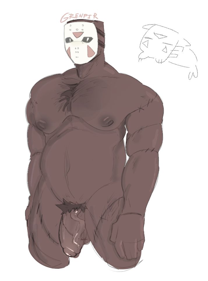 1boy, forsaken (roblox), friday the 13th, grenpir, jason (forsaken), jason voorhees, male, mask, nude, penis, roblox, roblox game, robloxian, solo male, tagme