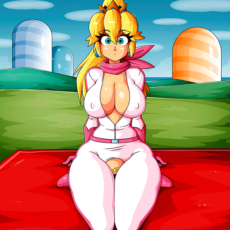 animated, breast expansion, breast growth, breast growth (enlargement), breasts, breasts bigger than head, expansion, female, gif, huge breasts, inflation, mario (series), nintendo, princess peach, super mario bros., witchking00