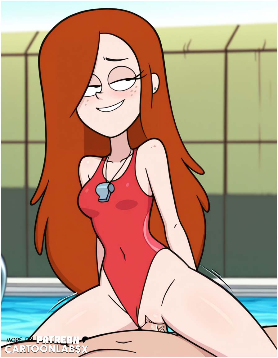 ai generated, attractive, cartoony, female, fucked senseless, fucked silly, gravity falls, lifeguard, male, orange hair, orgasm, orgasm face, penetration, penile penetration, penis, penis in pussy, public, public sex, pussy, sex, sexual intercourse, wendy corduroy