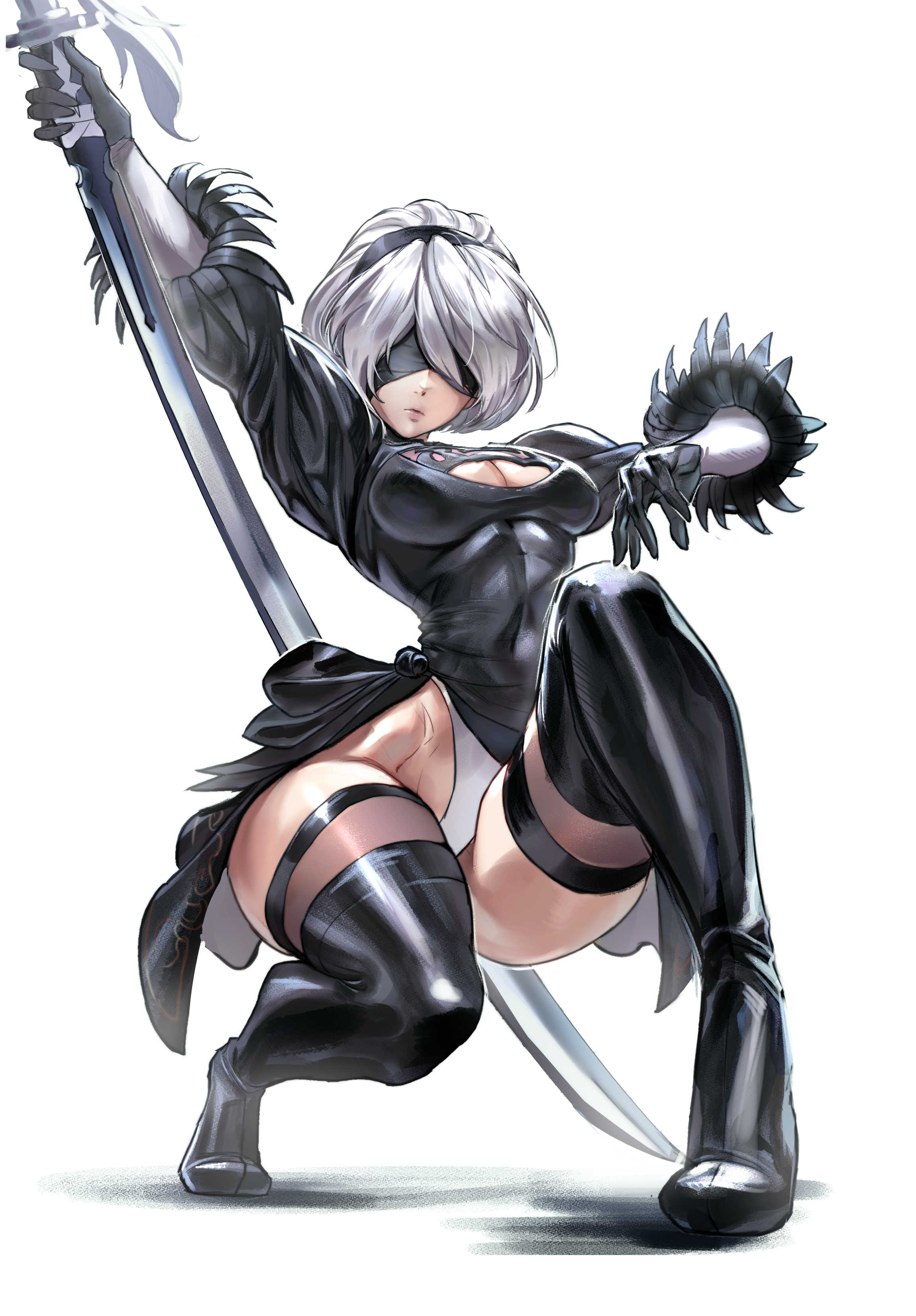 juaagacgy, nier: automata, tagme, thighhighs, yorha 2b