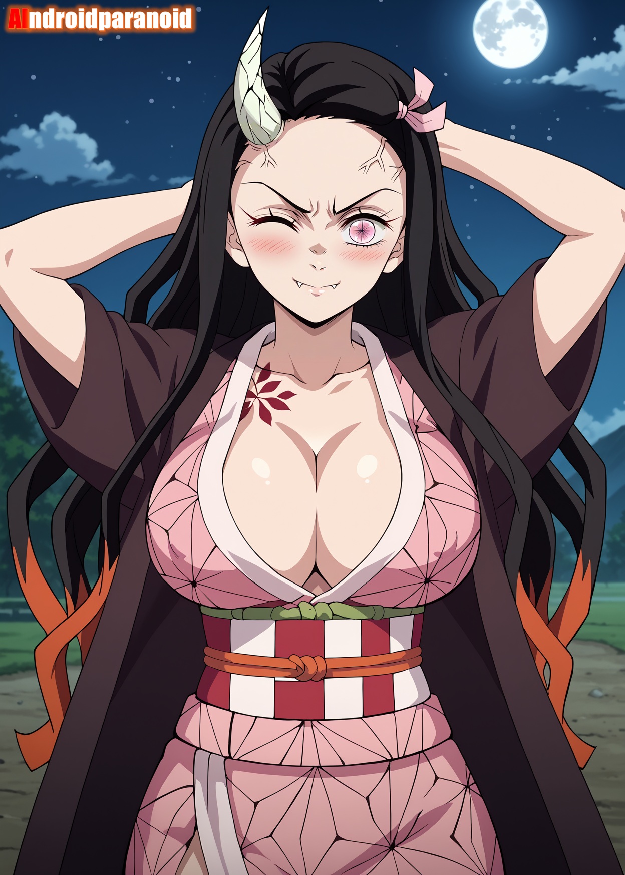 1girls, ai generated, aindroidparanoid, ass, big ass, big breasts, big butt, breasts, busty, curvy, cute, demon, demon girl, demon slayer, fat ass, female, female only, hair, hi res, hips, huge ass, huge breasts, human, kamado nezuko, kimetsu no yaiba, large ass, large breasts, legs, narrow waist, nezuko (demon form), nezuko kamado, slim waist, tagme, thick ass, thick thighs, voluptuous, waist, wide hips