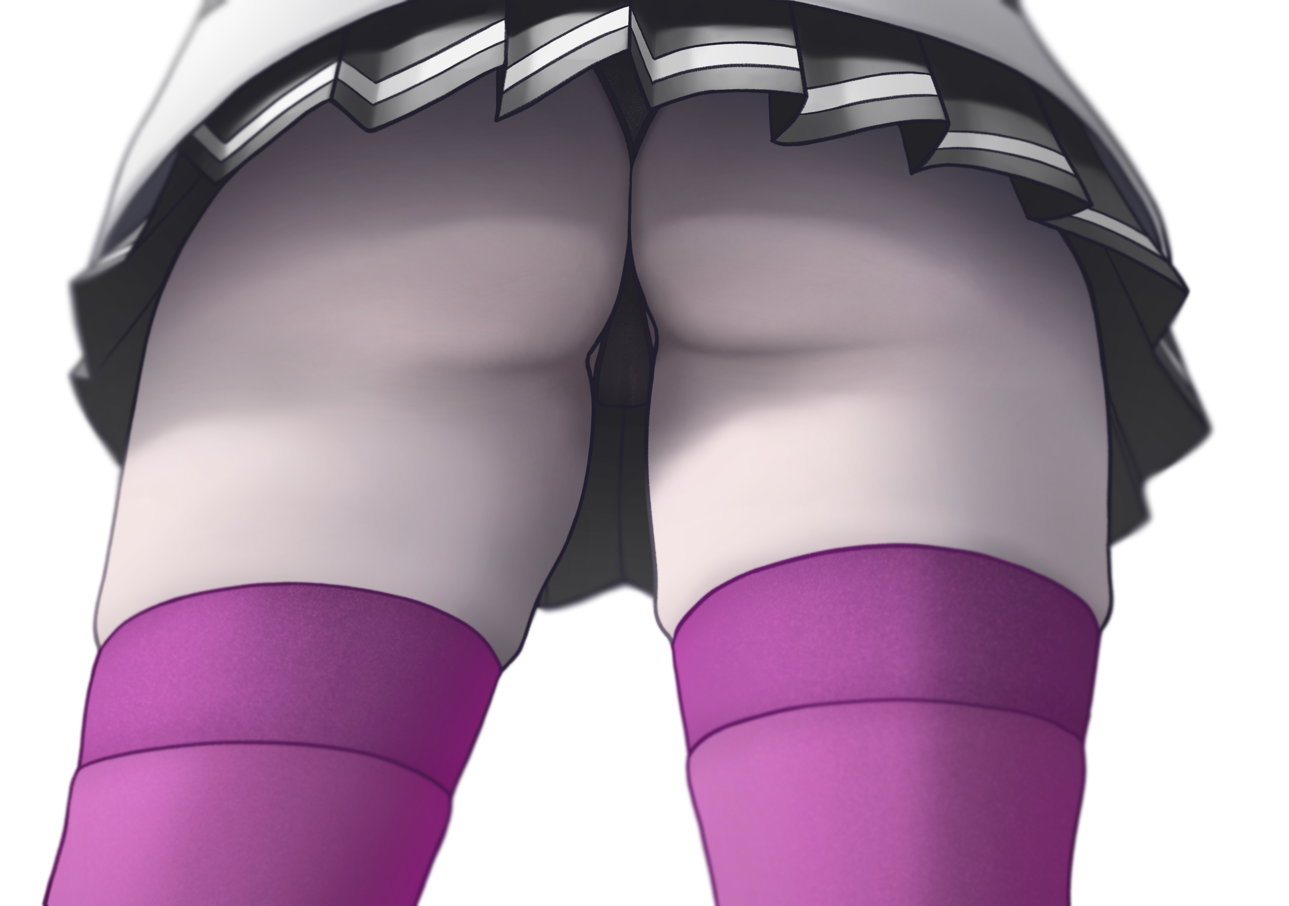 1girls, 2025, ass, ass close-up, ass closeup, ass focus, black panties, butt focus, close up, close-up, darumi amemiya, female, light skin, light-skinned female, pale skin, pale-skinned female, panties, pink stockings, skirt, suggestive, the hundred line -last defense academy-, underwear