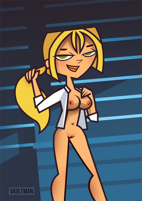 accurate art style, boobs, breasts, bridgette (tdi), female, female only, human, mostly nude, nipples, nude, pointy chin, solo, total drama island, vaultman