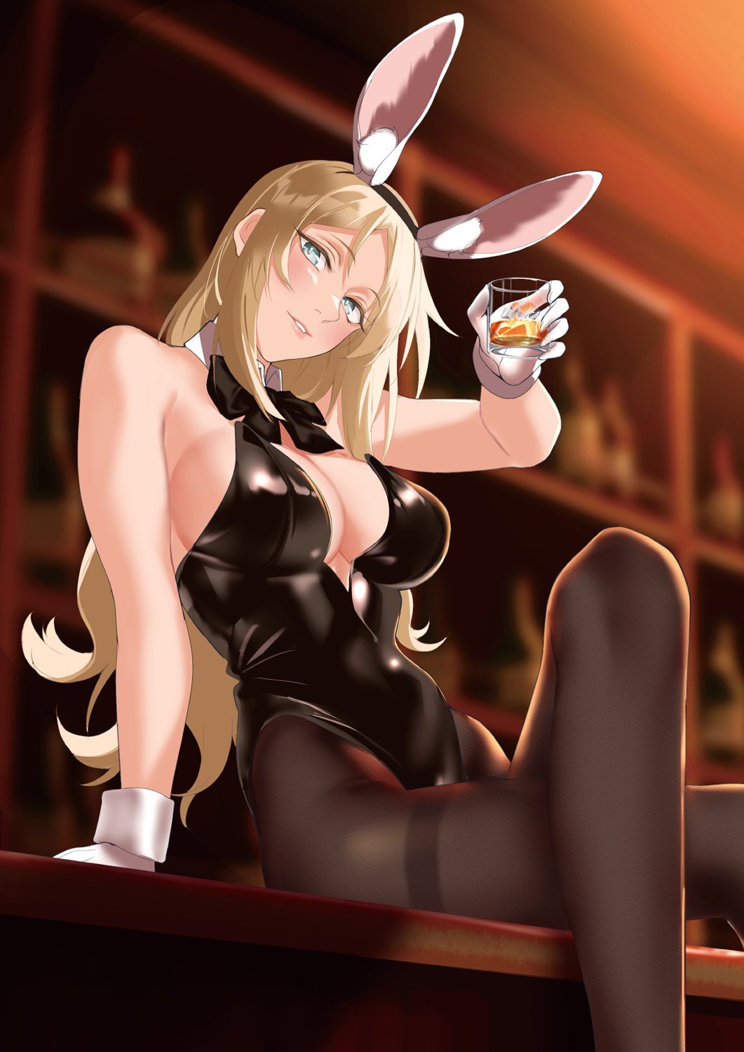 1girls adult adult_female arm_support backless_leotard bare_arms black_backless_leotard black_bowtie black_bunnygirl_costume black_bunnysuit black_legwear black_leotard black_pantyhose black_topwear blonde_eyebrows blonde_female blonde_hair blonde_hair_female blue_eyes blue_eyes_female bowtie breasts bunny_ears bunny_tail bunnygirl bunnygirl_outfit busty character_request cleavage collar collarbone copyright_request crossed_legs dark_background dot_nose female female_focus female_only fingers gloves hairband head_tilt high_resolution highres indoor indoors knees large_breasts legs legs_crossed legwear leotard light-skinned_female light_skin lips long_hair looking_at_viewer mature mature_female pantyhose parted_bangs parted_lips shingyo shingyou_(alexander-13) shoulders sideboob sitting sitting_on_table slender_body slender_waist slim_girl slim_waist solo table thick_thighs thighs thin_waist tilted_head topwear underboob upper_body v-line white_bunny_ears white_collar white_gloves white_hairband white_wrist_cuffs wide_hips wrist_cuffs
