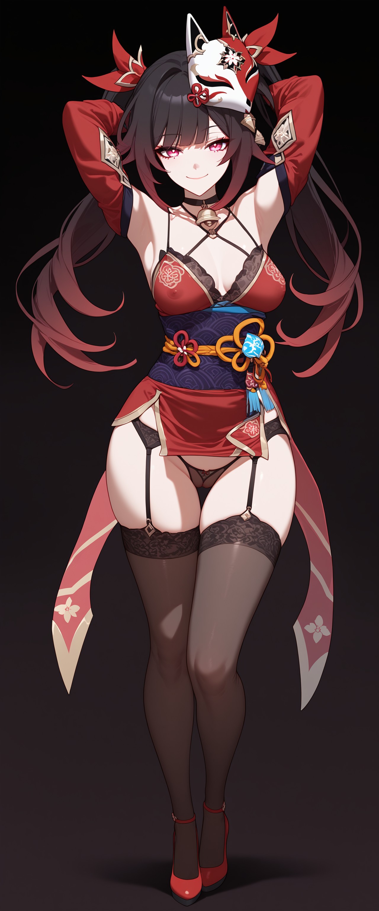1girls, ai generated, female, honkai (series), honkai: star rail, lingerie, sparkle (honkai: star rail), thighs