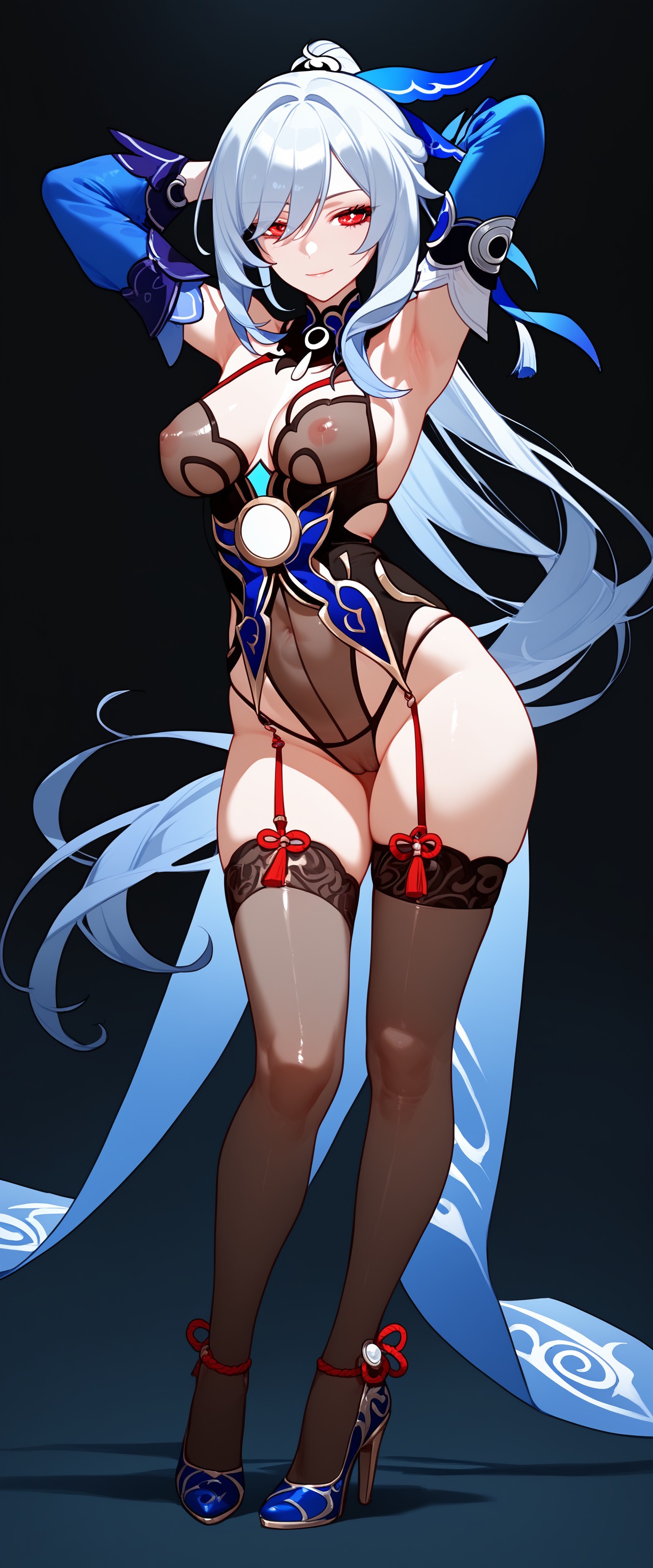 ai generated, female, honkai (series), honkai: star rail, jingliu (honkai: star rail), lingerie, mommy, thighs