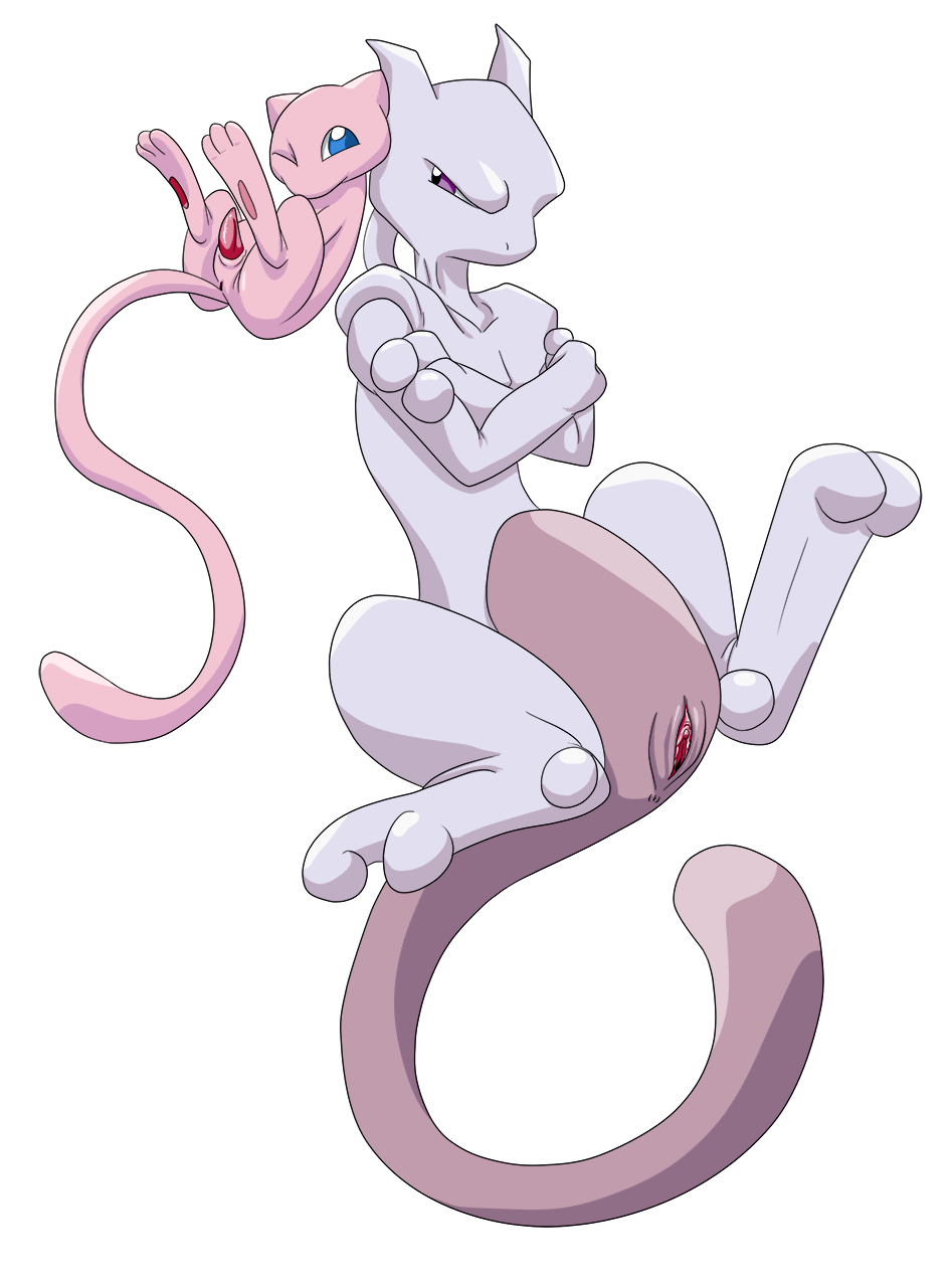 alpha_channel angry anus darthglacier duo erection female legendary_pokemon male mew mewtwo nintendo penis plain_background pokemon pokemon_(species) pussy straight_hair transparent_background video_games