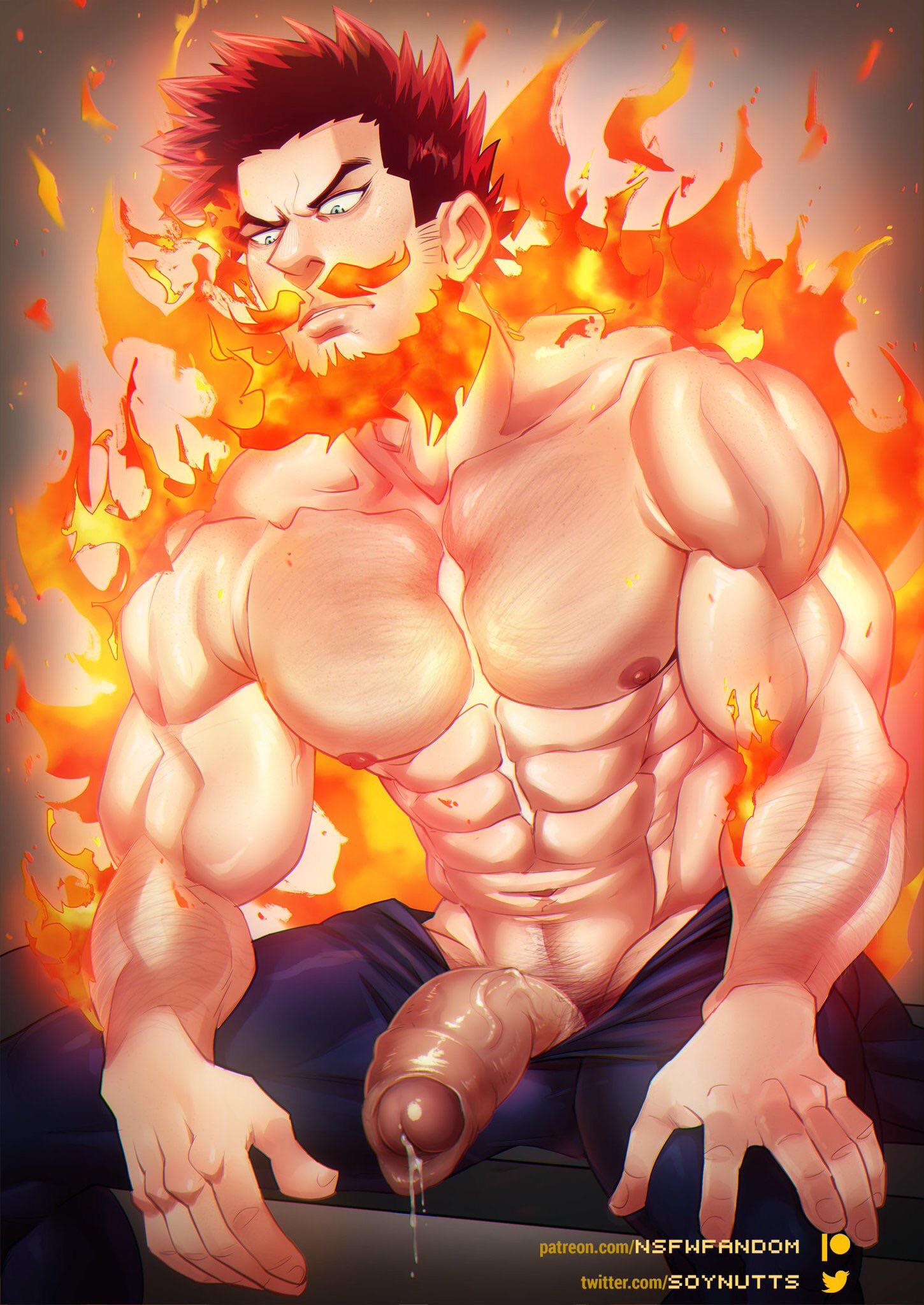 dick_out dick_out_of_pants endeavor_(my_hero_academia) enji_todoroki gay male_only my_hero_academia soynutts